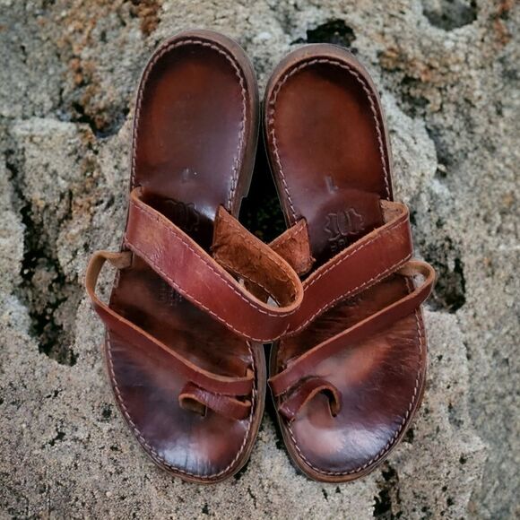 Kouros Traditional Greek Leather Sandals Size 1 - Picture 1 of 10